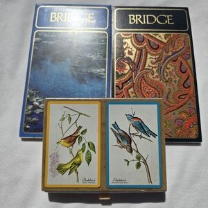 Vtg Congress Hummingbird Playing Cards 2 Deck Birds Flowers in Box Bridge Pads